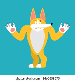 Corgi Confused Oops. Dog Perplexed Emotions. Pet Surprise. Vector Illustration