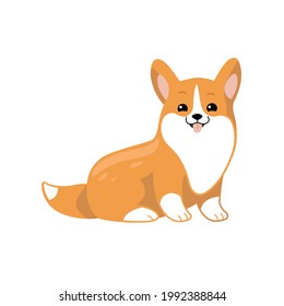 Corgi. Cute dog character. Vector illustration in cartoon style for poster, postcard.