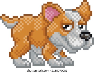 Corgi Dog 8 Bit Pixel Art Pet Animal Retro Arcade Video Game Cartoon Character Sprite