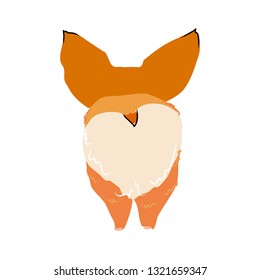 Corgi dog back view puppy vector isolated