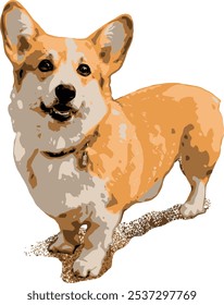 "Corgi Dog - Ilustração estilo desenhos animados