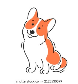 Corgi dog. Cartoon vector illustration