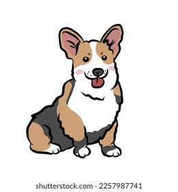 Corgi dog cartoon vector illustration