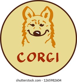 Corgi dog character emblem