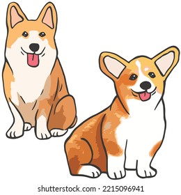 Corgi Dog Cool Pets Colored Drawings