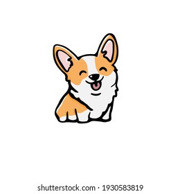 Corgi dog Cute welsh corgi vector cartoon illustration isolated on white background. Funny corgi butt modern flat design element for badges, labels, cards