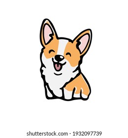 Corgi dog Cute welsh corgi vector cartoon illustration isolated on white background. Funny corgi butt modern flat design element for badges, labels, cards