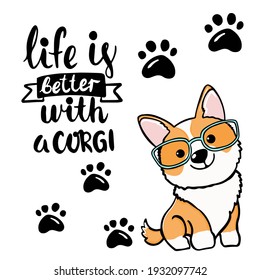 Corgi dog Cute welsh corgi vector cartoon illustration isolated on white background. Funny corgi butt modern flat design element for badges, labels, cards