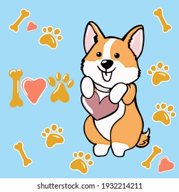 Corgi dog Cute welsh corgi vector cartoon illustration isolated on white background. Funny corgi butt modern flat design element for badges, labels, cards