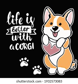 Corgi dog Cute welsh corgi vector cartoon illustration isolated on white background. Funny corgi butt modern flat design element for badges, labels, cards