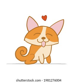 Corgi dog. Funny Puppy. Sketch for your design