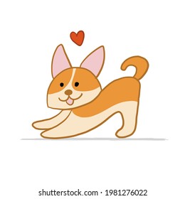 Corgi dog. Funny Puppy. Sketch for your design