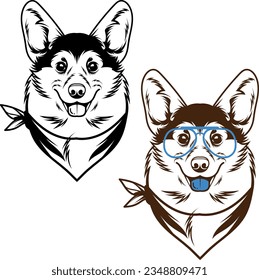 Corgi Dog with Glasses: A Cute and Stylish Illustration