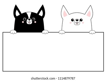 Corgi dog happy face head icon set. Hanging on paper board template. Cute cartoon pooch character. Contour silhouette. Kawaii animal. Funny baby puppy. Love card. Flat design. White background Vector