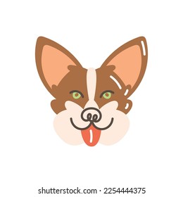 corgi dog head pet character