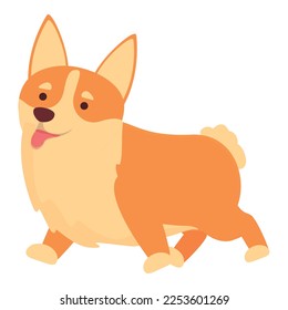 Vector de dibujos animados de iconos de perro Corgi. Típico. Canina