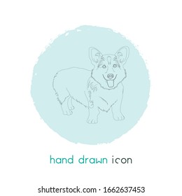 Elemento de línea de icono Corgi dog. Ilustración vectorial de la línea de icono de corgi perro aislada en fondo limpio para el diseño del logotipo de su aplicación móvil web.