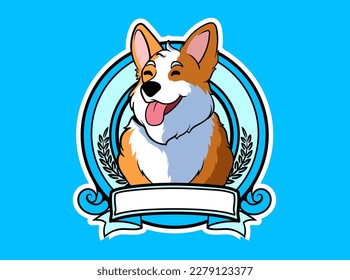 ilustración de logotipo de perro corgi arte vectorial