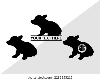 Corgi Dog Monogram Vector Illustration Silhouette