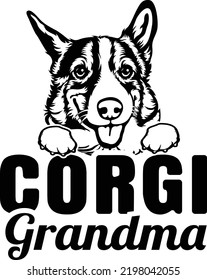 Corgi dog owner pet lover EPS cute grandma theme