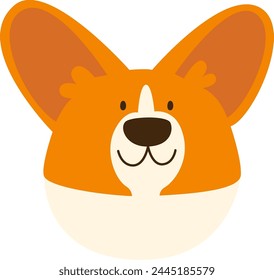 Corgi Perro Retrato Ilustración vectorial