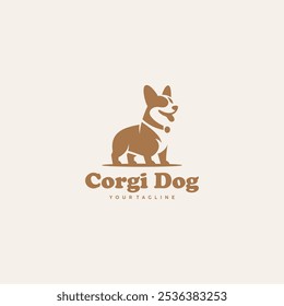 corgi dog silhouette logo vector illustration design