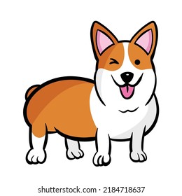 Perro Corgi de pie con su imagen vectorial gráfica parpadeante