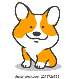 Corgi dog vector cartoon character isolated on a white background.