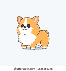 Ilustración de dibujos animados de vectores de perro Corgi