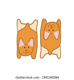 Corgi dogs relax  Funny Puppy  Sketch for your design