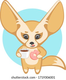 Corgi come niñito y bebe té