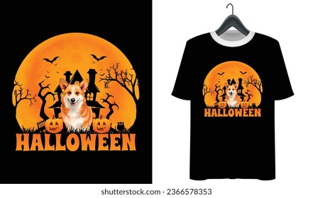Corgi Halloween Night Party T shirt Design