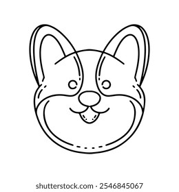 Icono de cabeza de Corgi Vector editable