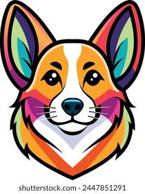 Corgi Head Logo Vektorgrafik Vorlage Illustration Design. Maskottchen Corgi Logo Design Corgi Sport Logo