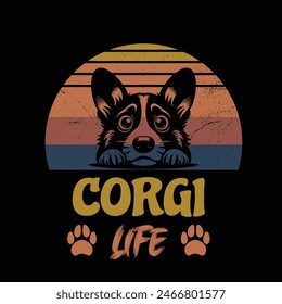 Corgi Life T-shirt Design Vector