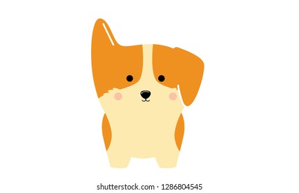 Corgi logo cartoon vector