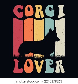 Corgi lover - Retro Corgi dog design vector