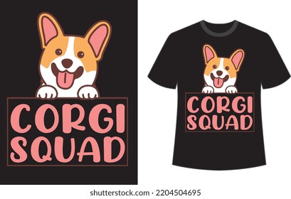 Corgi lover t shirt design vector file.
