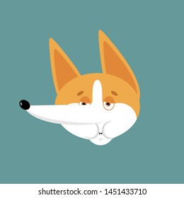 Corgi Nausea Emoji. Dog Sick Emotions Avatar. Pet Ill. Vector Illustration