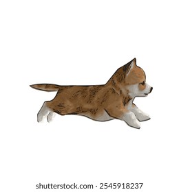 Corgi cachorrinho cão animal vetor ilustração isolado modelo de design incrível para adesivo ou logotipo