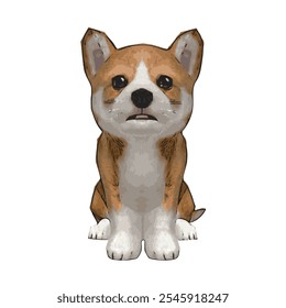 Corgi cachorrinho cão animal vetor ilustração isolado modelo de design incrível para adesivo ou logotipo