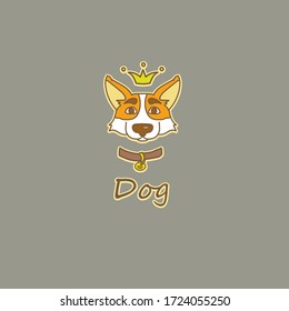 Diseño de vectores con el logotipo del perro cachorro Corgi 