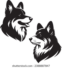 Corgi silhouette, Corgi Vector illustration, Corgi isolated on white background