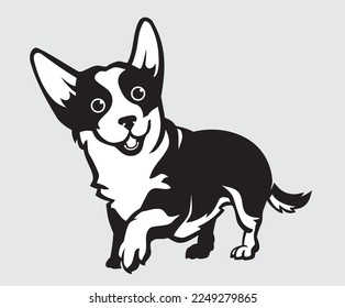 Corgi Smile, Adorable Pet Dog Illustration
