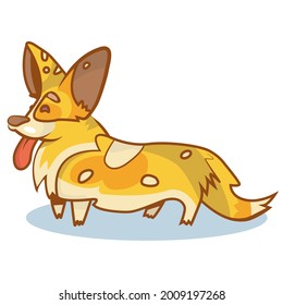 Ilustración fresca de diseño vectorial Corgi