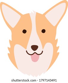 Corgi vector illustration. Cute puppy pictute. Dog clipart.