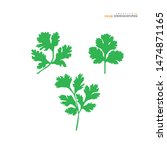 coriander or cilantro icon on white background. vector illustration.