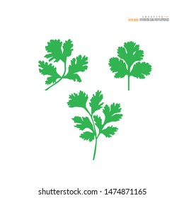 coriander or cilantro icon on white background. vector illustration.