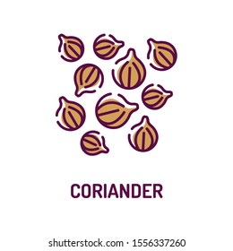 Coriander color line icon. Herbs and spices. Cooking ingredient. Pictogram for web page.