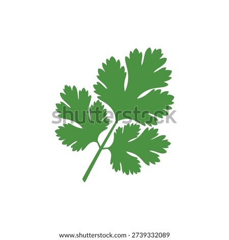 Coriander Herb Leaves Neat Flat Vector Botanical Icon